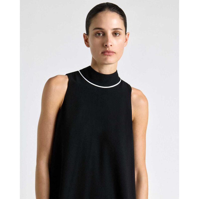 Cue Recycled Crepe Tie Neck Mini Dress image number 3